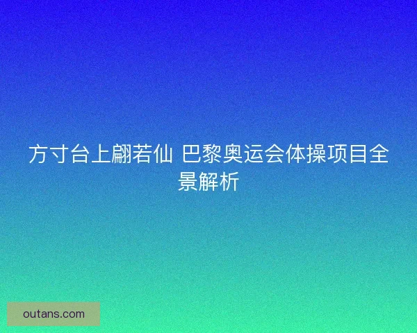 方寸台上翩若仙 巴黎奥运会体操项目全景解析